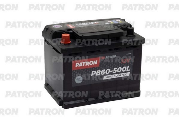 Аккумулятор автомобильный PATRON PB60500L Аккумулятор PATRON POWER 12V 60AH 500A ETN 1L B13 242x175x190mm 13,5kg