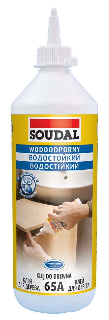 SOUDAL Клей водостойкий для дерева 65А на основе ПВА дисперсии 750 мл (D3)