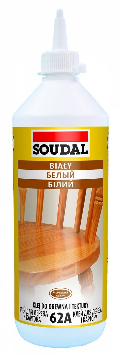 SOUDAL Клей белый для дерева 62А на основе ПВА дисперсии 750 мл (D2)