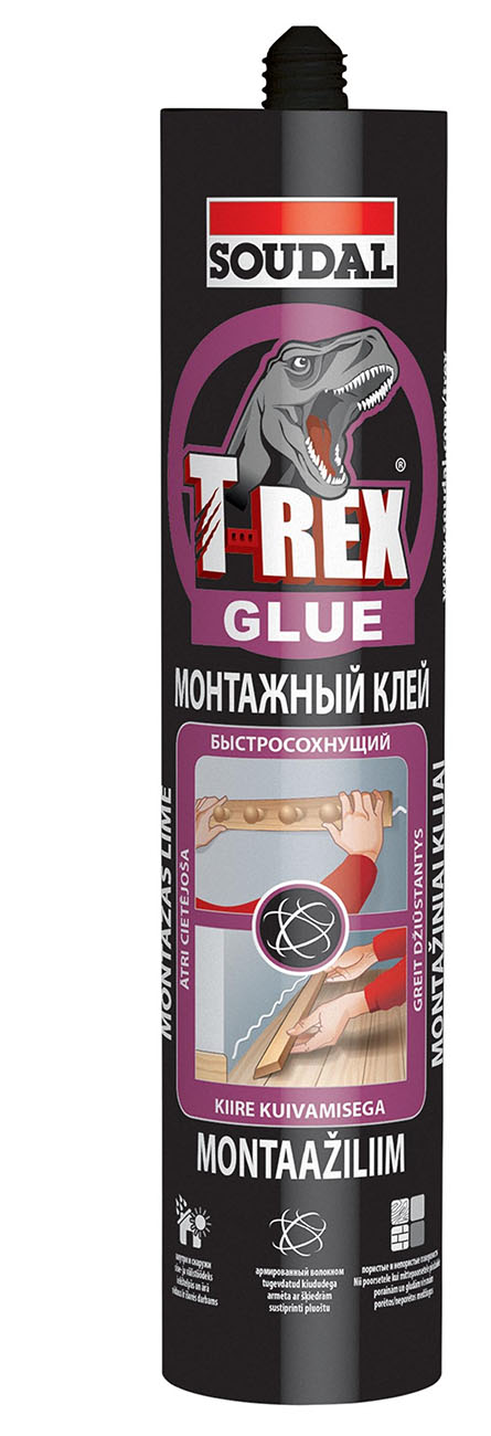 SOUDAL Клей T-REX Быстросохнущий 380г. (violet)