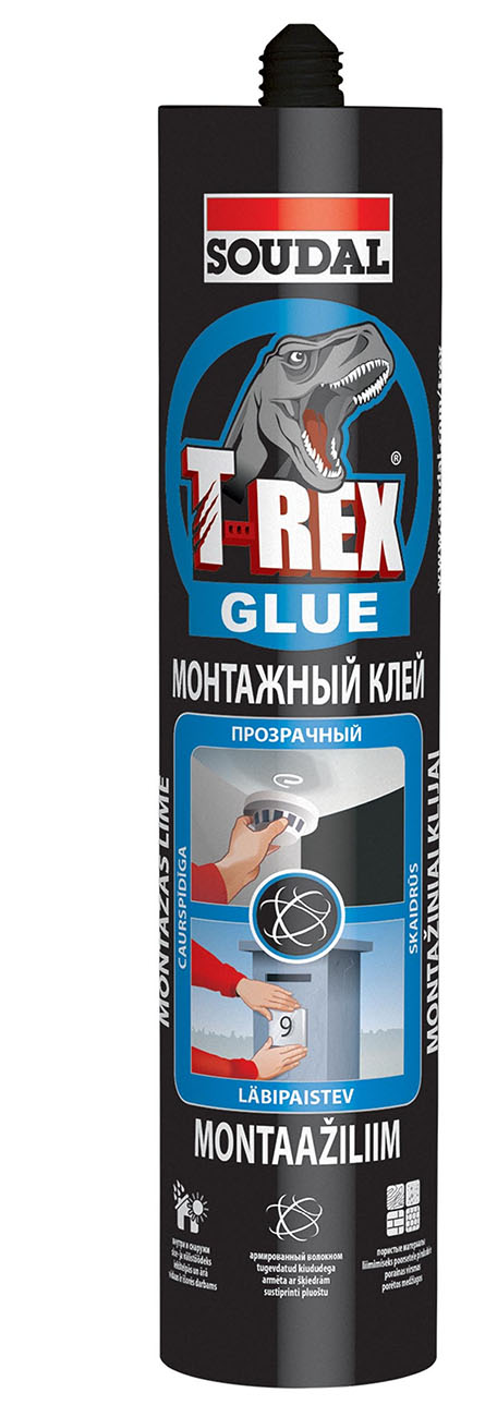 SOUDAL Клей T-REX прозрачный 310г.