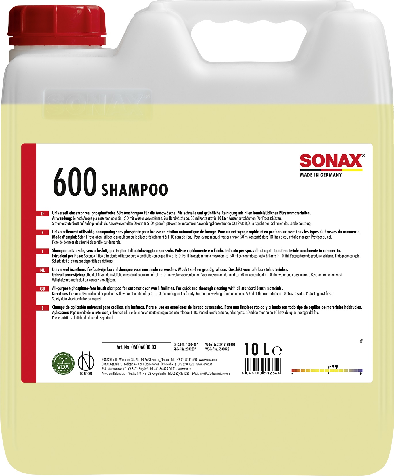 SONAX 600 Шампунь