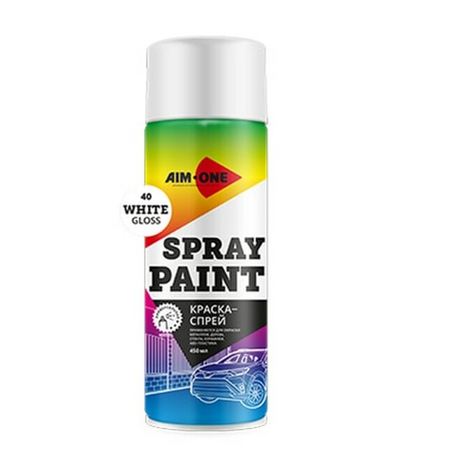 AIM-ONE SPRAY PAINT WHITE GLOSS Краска-спрей