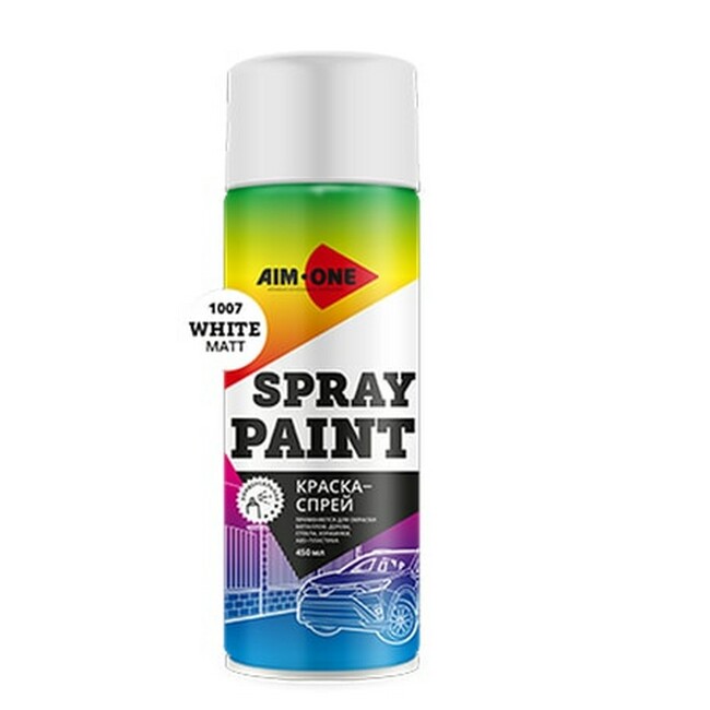 AIM-ONE SPRAY PAINT WHITE MATT Краска-спрей