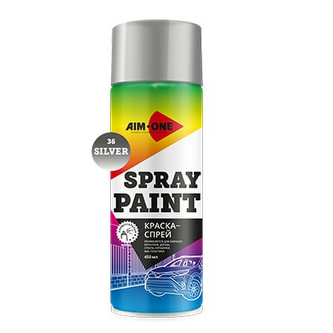 AIM-ONE SPRAY PAINT SILVER Краска-спрей