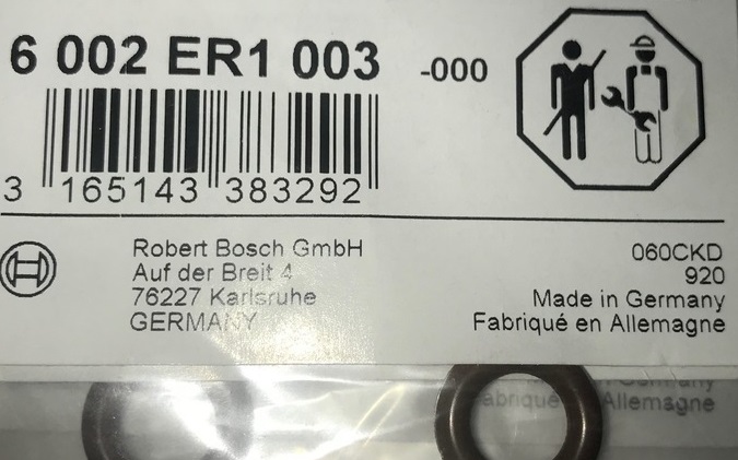 Кольцо уплотнительное форсунки Bosch 6002ER1003